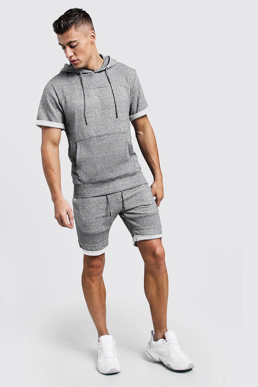 mens grey tracksuit shorts